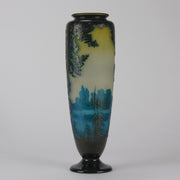 "Deep Blue Landscape Vase" by Emile Gallé - Hickmet Fine Arts