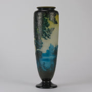 "Deep Blue Landscape Vase" by Emile Gallé - Hickmet Fine Arts