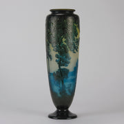 "Deep Blue Landscape Vase" by Emile Gallé - Hickmet Fine Arts