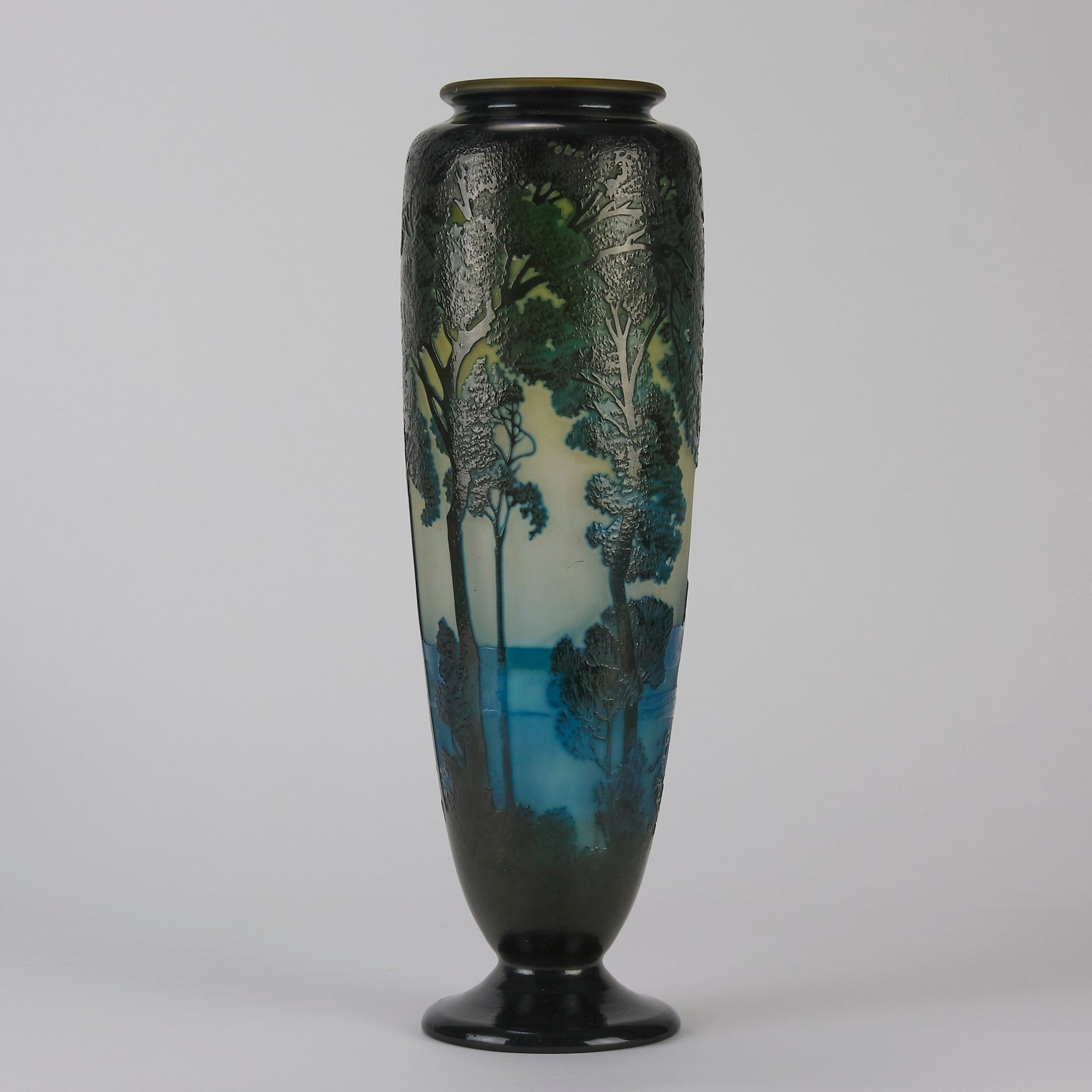 "Deep Blue Landscape Vase" by Emile Gallé - Hickmet Fine Arts