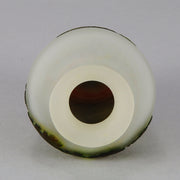 Green Landscape Vase by Emile Gallé An excellent late 19th Century cameo glass vase decorated with a deep green and burgundy landscape against a white field with fabulous detail and colour