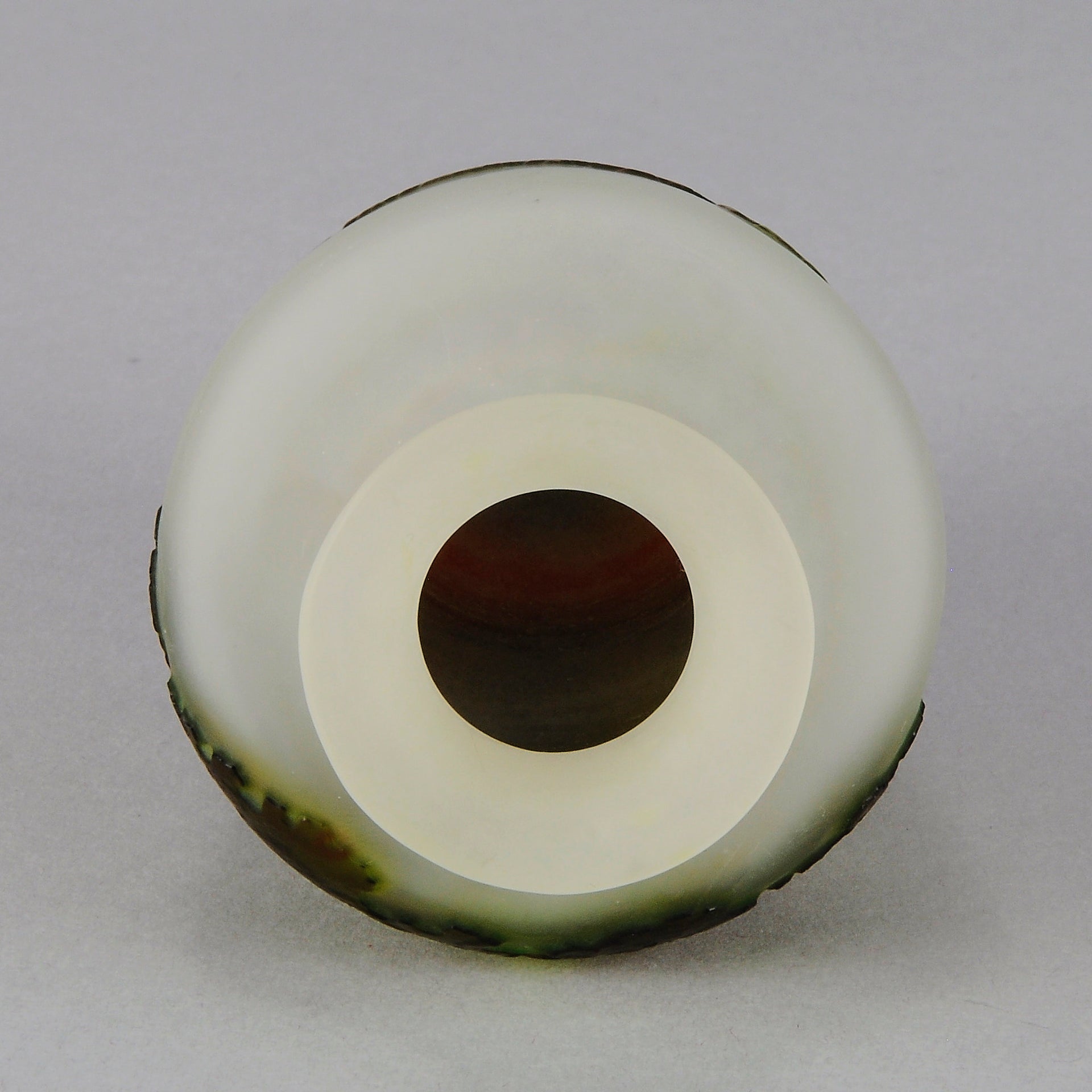 Green Landscape Vase by Emile Gallé An excellent late 19th Century cameo glass vase decorated with a deep green and burgundy landscape against a white field with fabulous detail and colour