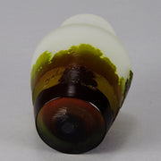 Green Landscape Vase by Emile Gallé An excellent late 19th Century cameo glass vase decorated with a deep green and burgundy landscape against a white field with fabulous detail and colour