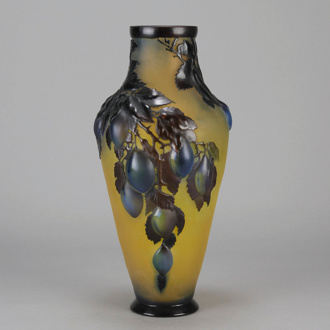 Galle Vase - Plum Souffle Vase - Emile Galle - Art Nouveau Glass Vase - Hickmet Fine Arts