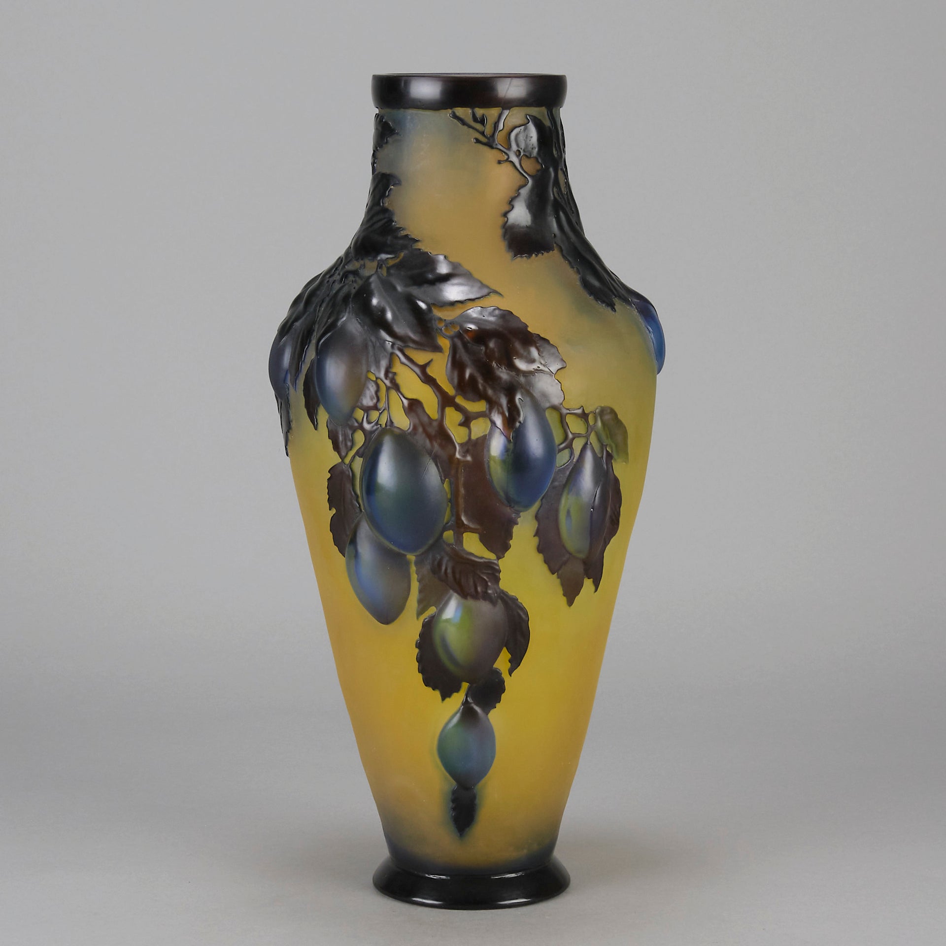 Galle Vase - Plum Souffle Vase - Emile Galle - Art Nouveau Glass Vase - Hickmet Fine Arts