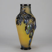Galle Vase - Plum Souffle Vase - Emile Galle - Art Nouveau Glass Vase - Hickmet Fine Arts
