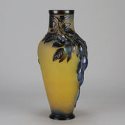 Galle Vase - Plum Souffle Vase - Emile Galle - Art Nouveau Glass Vase - Hickmet Fine Arts