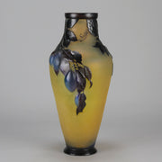Galle Vase - Plum Souffle Vase - Emile Galle - Art Nouveau Glass Vase - Hickmet Fine Arts