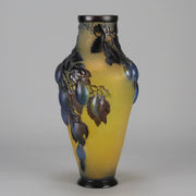Galle Vase - Plum Souffle Vase - Emile Galle - Art Nouveau Glass Vase - Hickmet Fine Arts