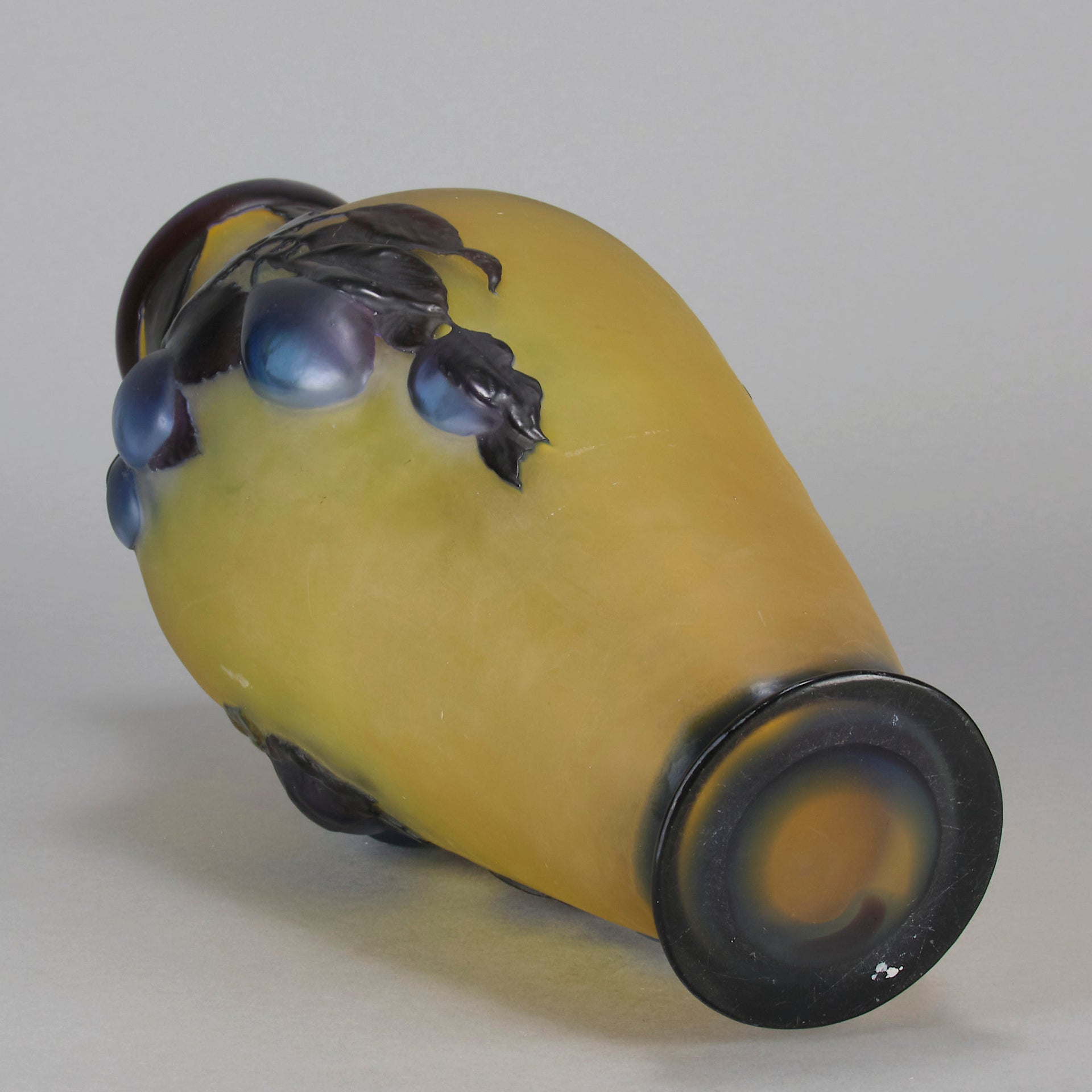 Galle Vase - Plum Souffle Vase - Emile Galle - Art Nouveau Glass Vase - Hickmet Fine Arts