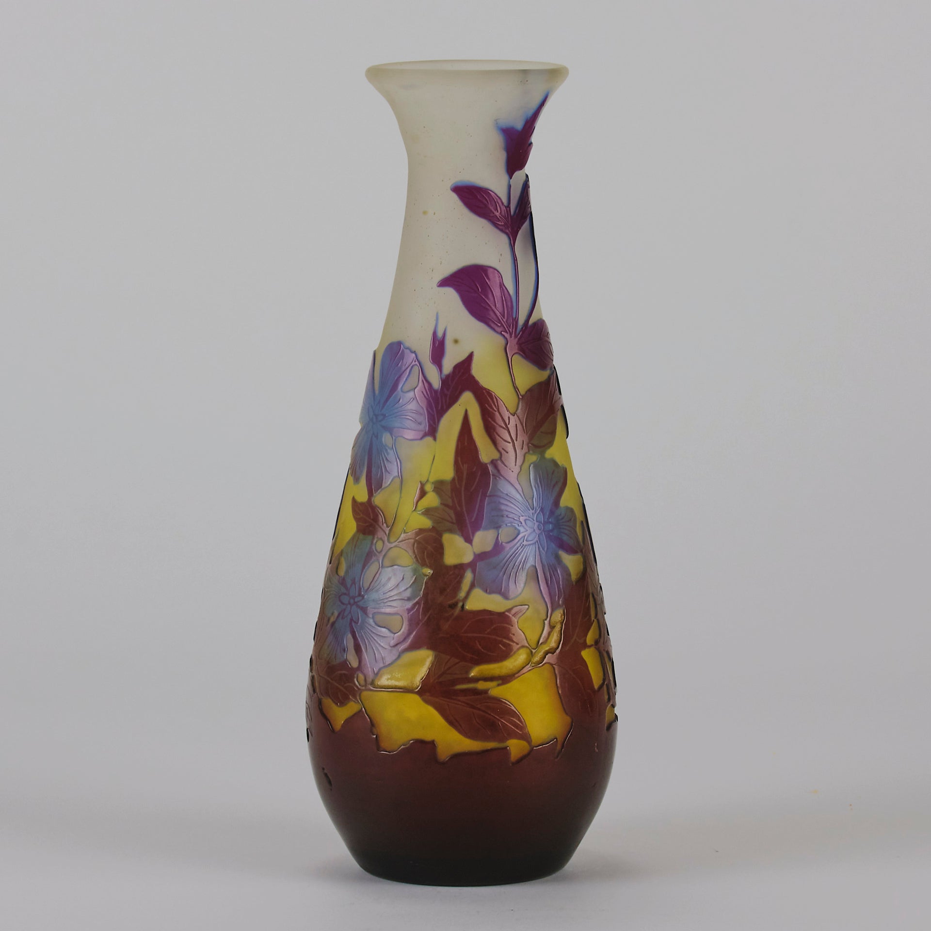 Emile Galle - Art Nouveau Glass - Galle vase - Tri-colour Floral Vase - art nouveau glass vase – Hickmet Fine Arts