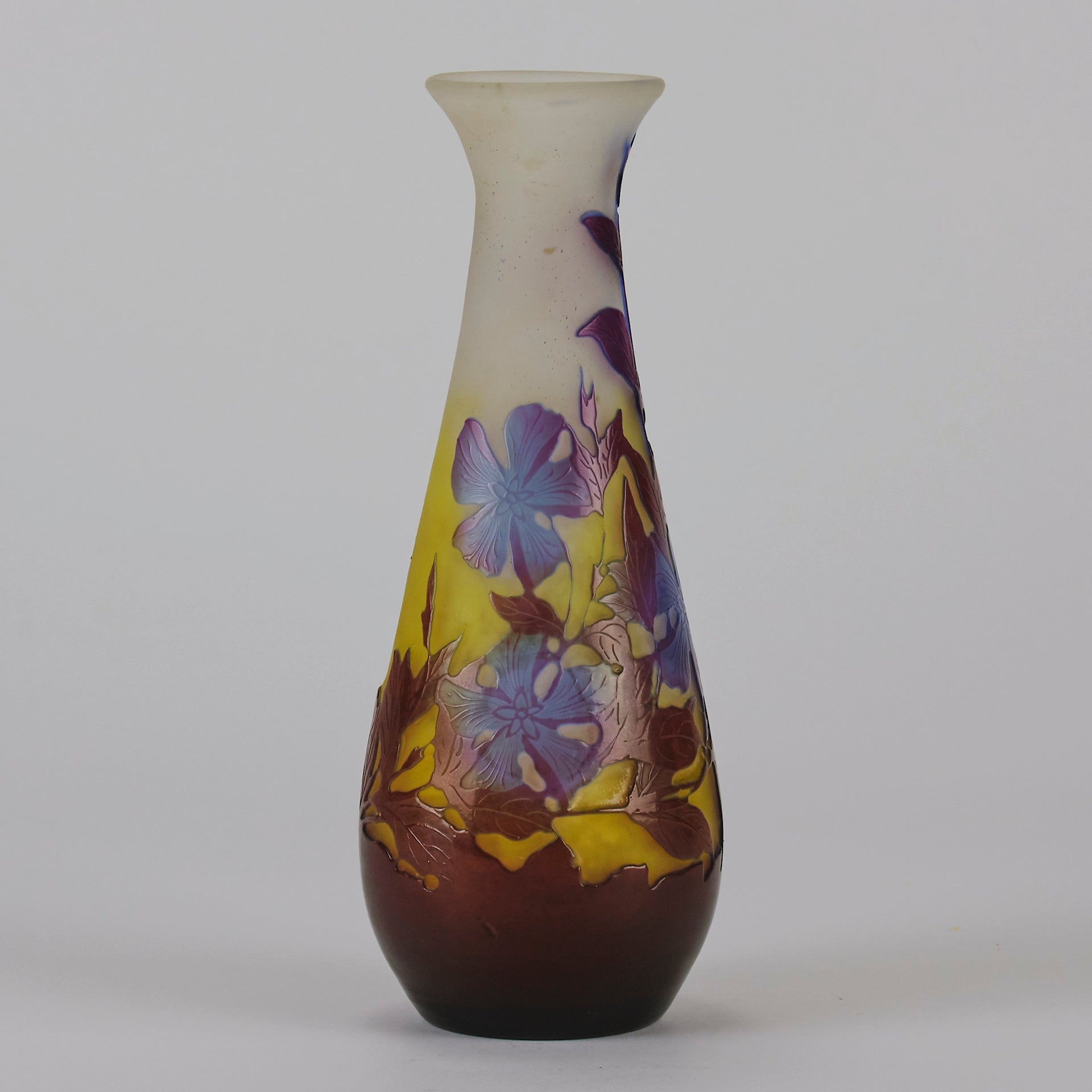 Emile Galle - Art Nouveau Glass - Galle vase - Tri-colour Floral Vase - art nouveau glass vase – Hickmet Fine Arts