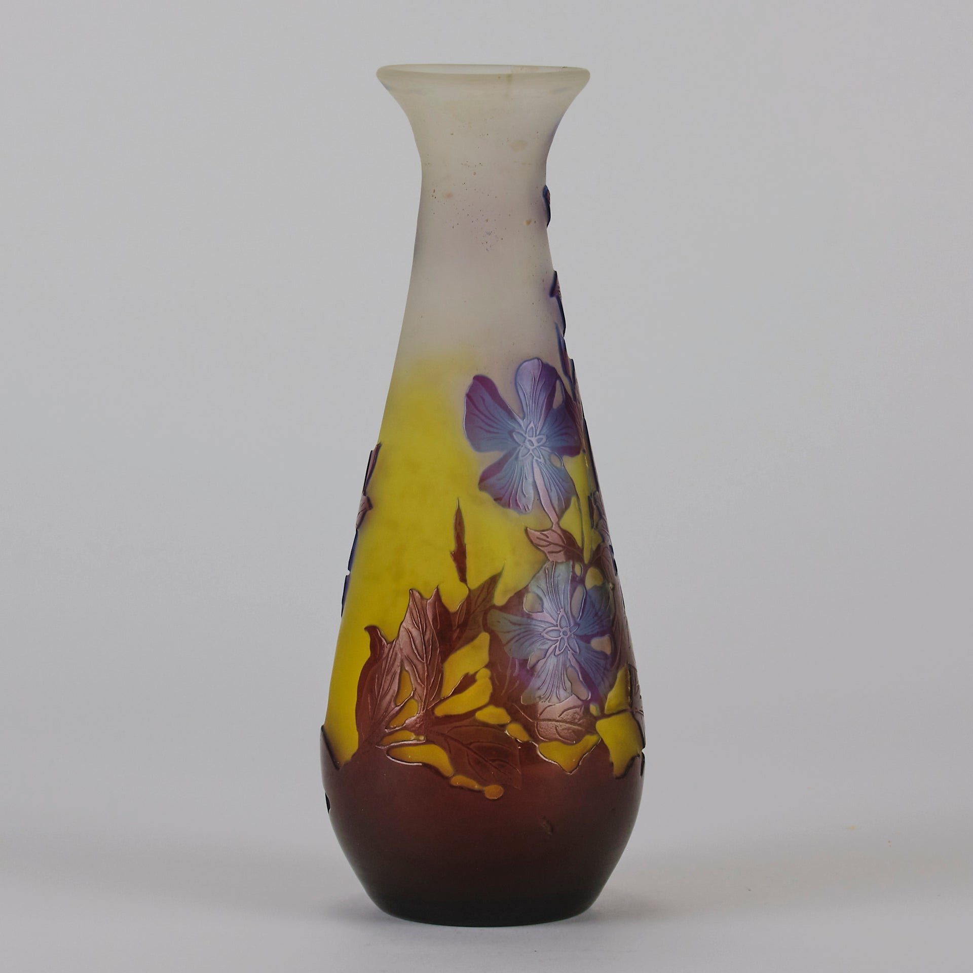 Emile Galle - Art Nouveau Glass - Galle vase - Tri-colour Floral Vase - art nouveau glass vase – Hickmet Fine Arts