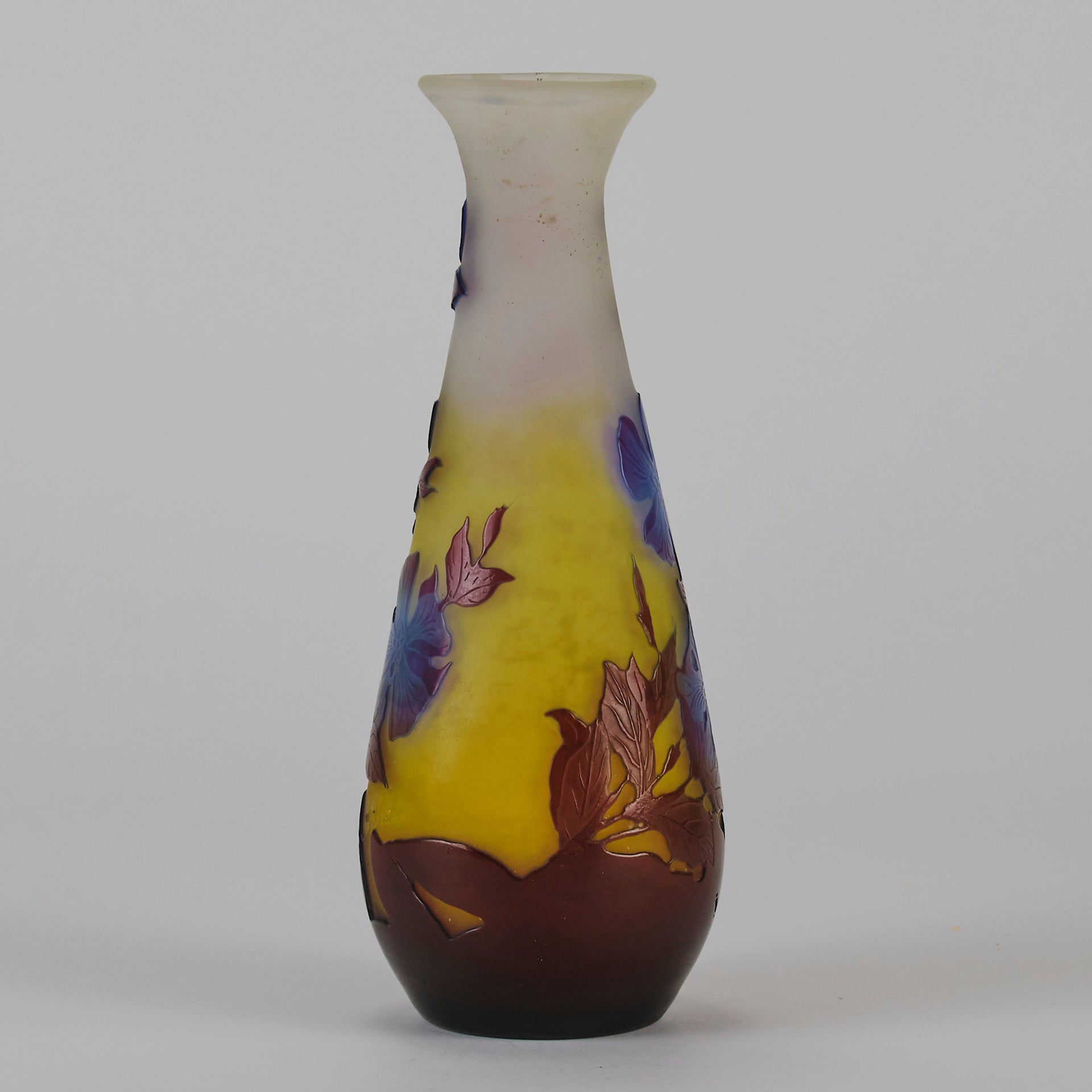 Emile Galle - Art Nouveau Glass - Galle vase - Tri-colour Floral Vase - art nouveau glass vase – Hickmet Fine Arts