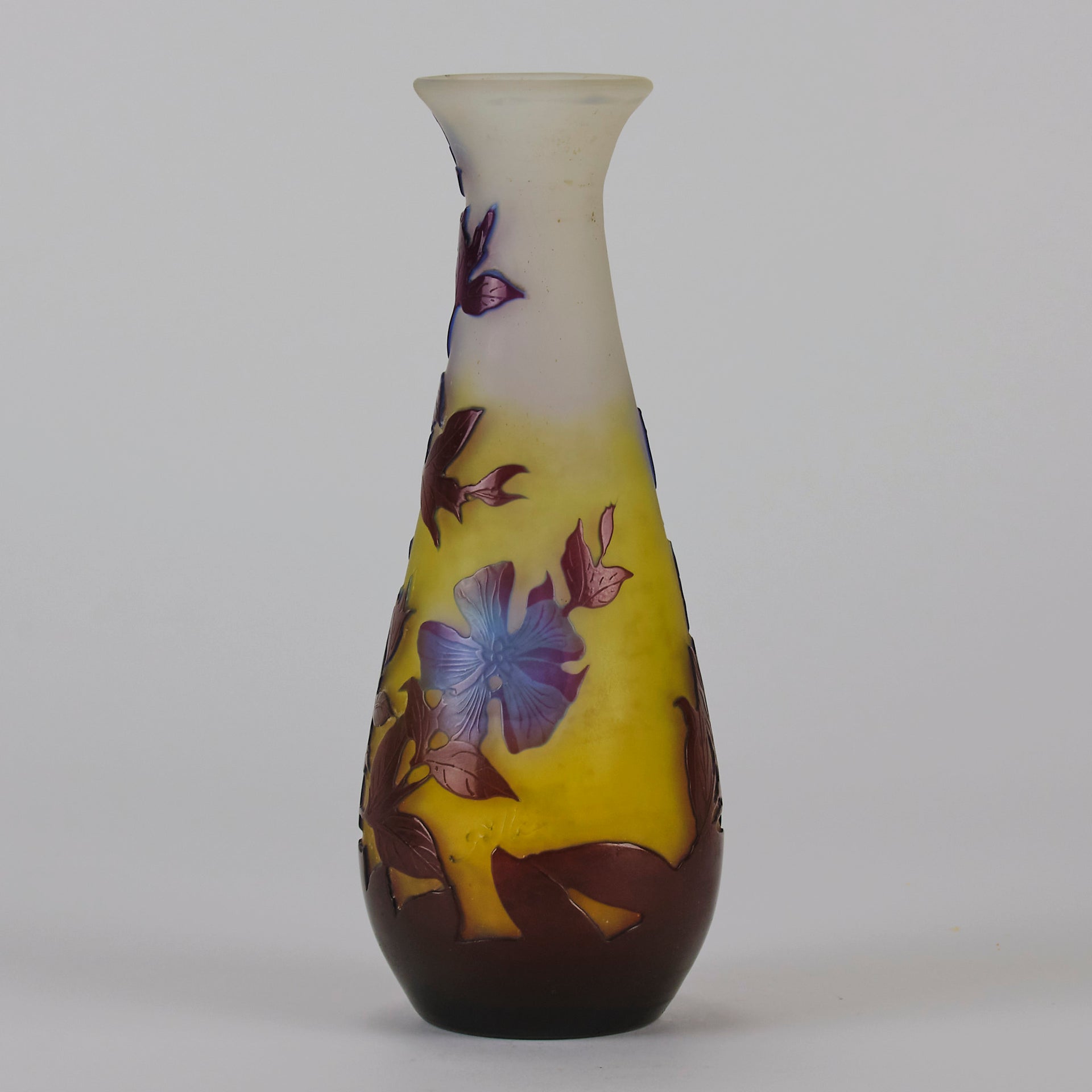 Emile Galle - Art Nouveau Glass - Galle vase - Tri-colour Floral Vase - art nouveau glass vase – Hickmet Fine Arts