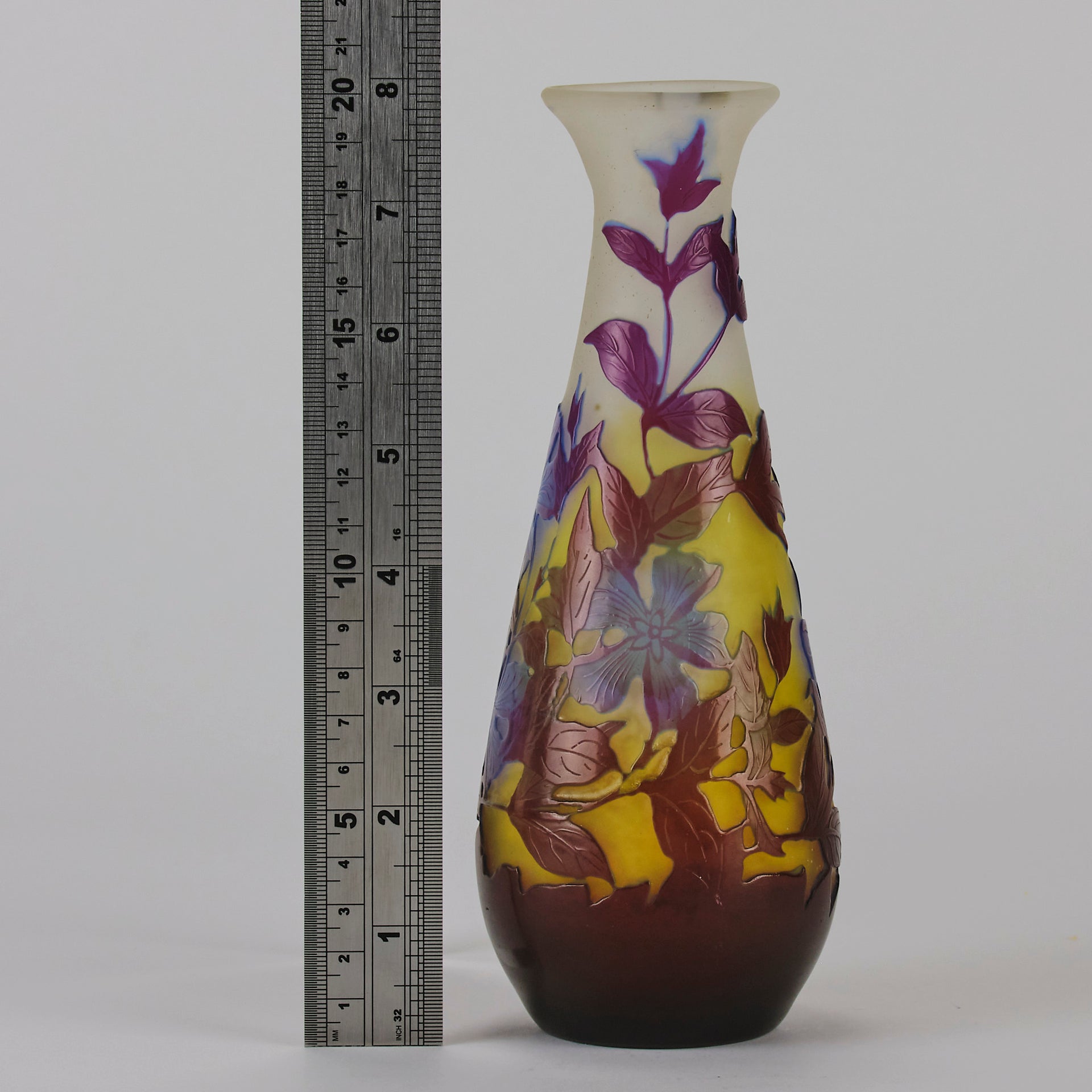 Emile Galle - Art Nouveau Glass - Galle vase - Tri-colour Floral Vase - art nouveau glass vase – Hickmet Fine Arts