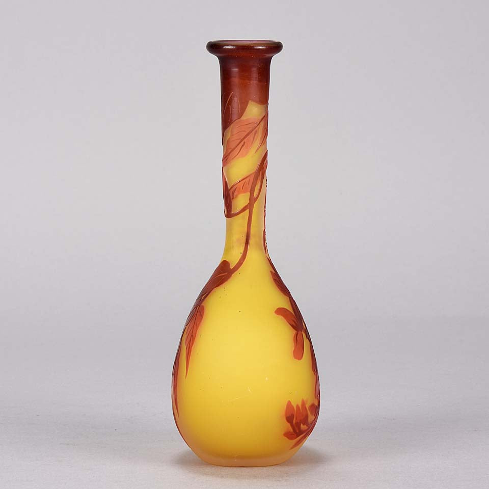 Emile Gallé Banjo Vase Cameo Glass