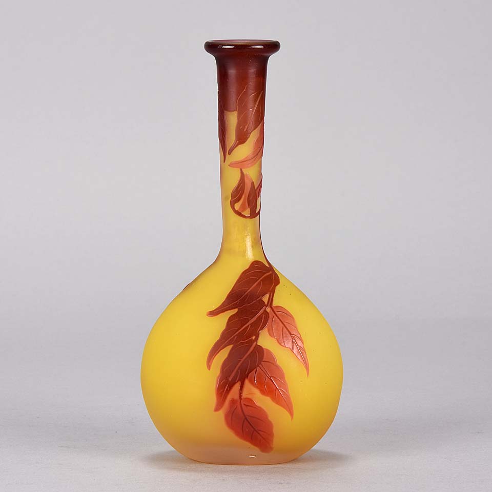 Emile Gallé Banjo Vase Cameo Glass