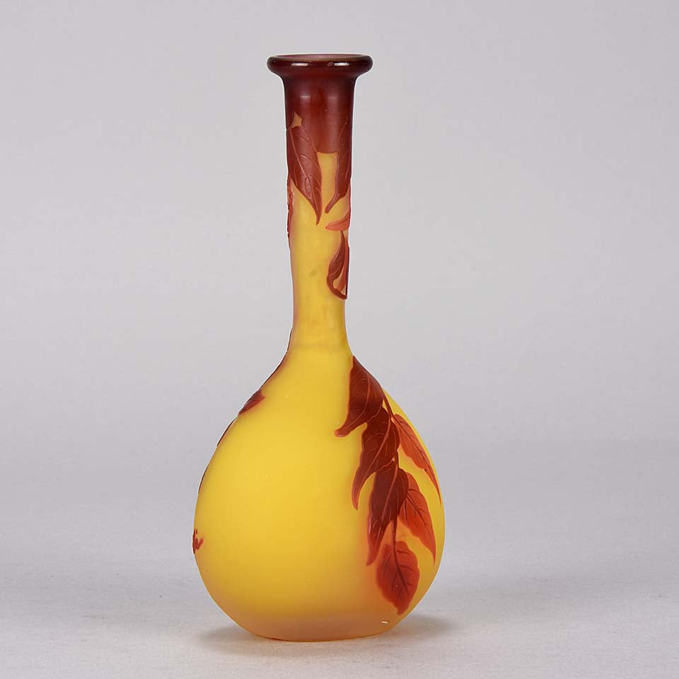 Emile Gallé Banjo Vase Cameo Glass