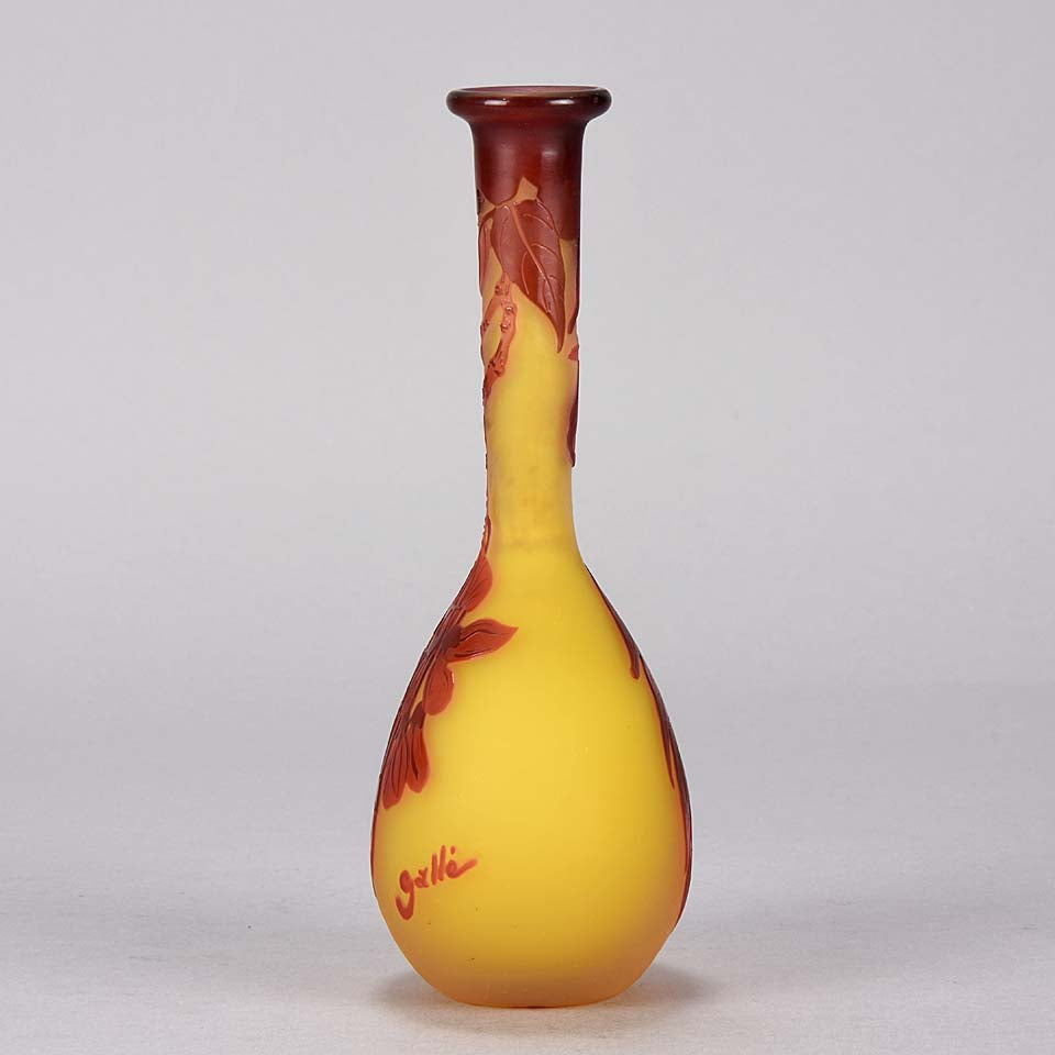 Emile Gallé Banjo Vase Cameo Glass