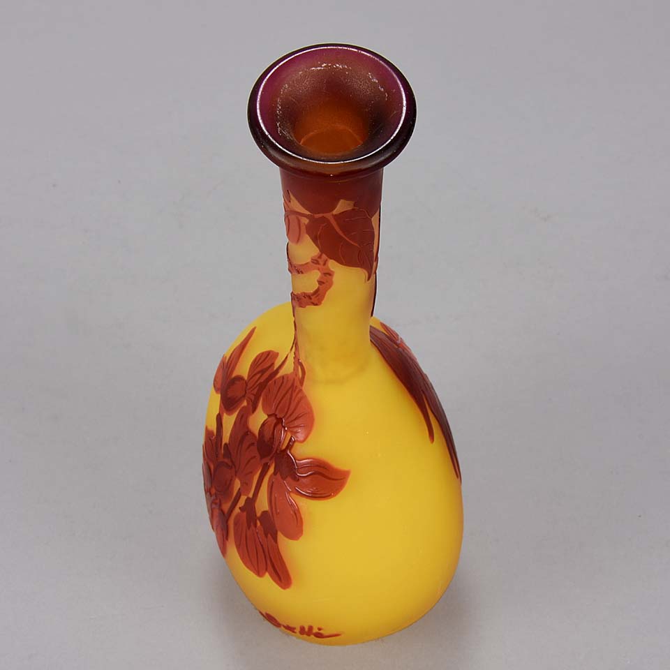 Emile Gallé Banjo Vase Cameo Glass