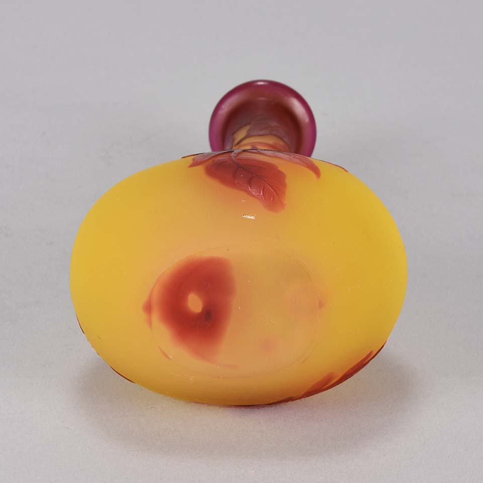Emile Gallé Banjo Vase Cameo Glass