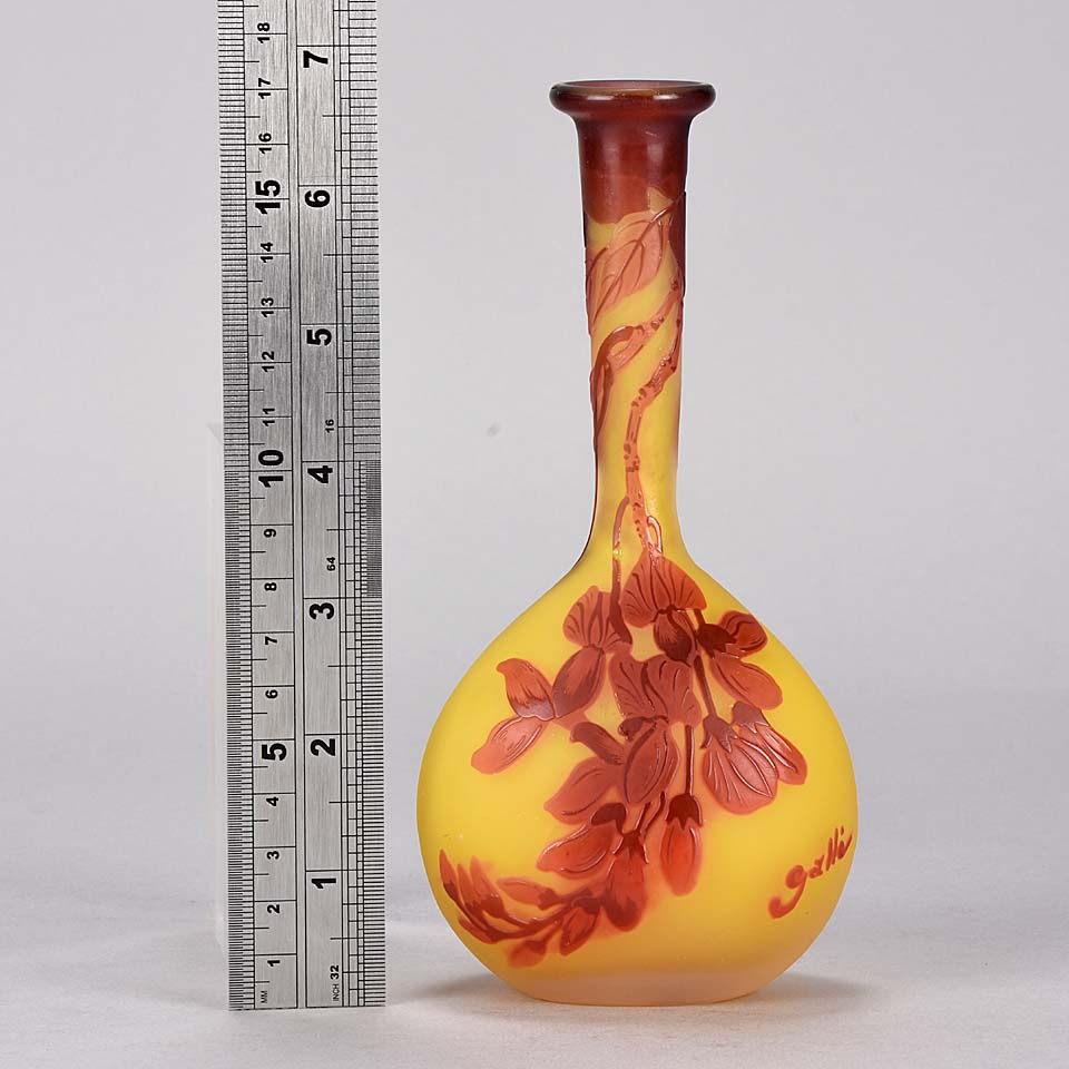 Emile Gallé Banjo Vase Cameo Glass