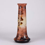 Emile Galle Vase - Art Nouveau Glass Vase -  Fruiting Vines Cameo Vase - Hickmet Fine Arts