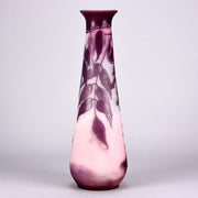 Art Nouveau glass Emile Galle Flower Vase - Hickmet Fine Arts