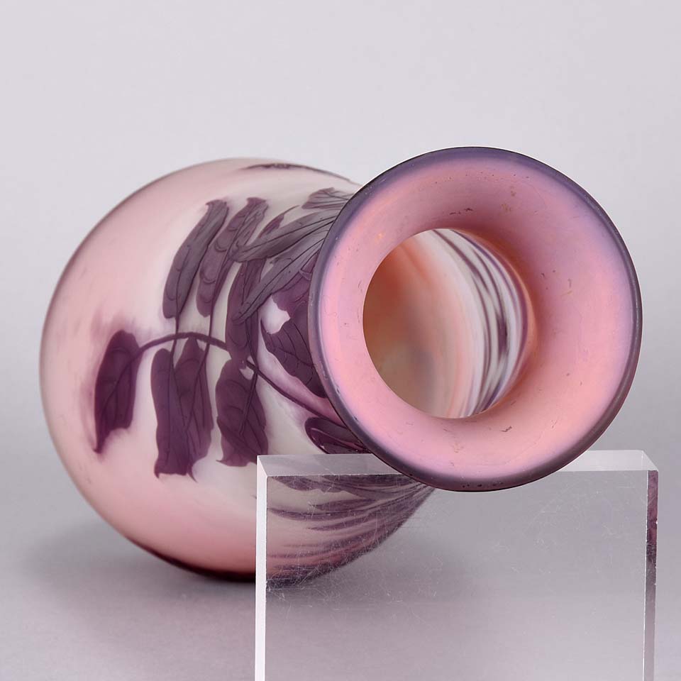 Art Nouveau glass Emile Galle Flower Vase - Hickmet Fine Arts