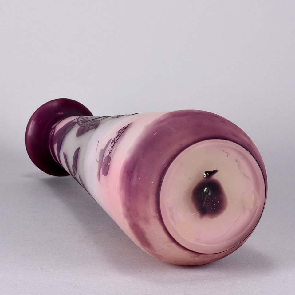 Art Nouveau glass Emile Galle Flower Vase - Hickmet Fine Arts