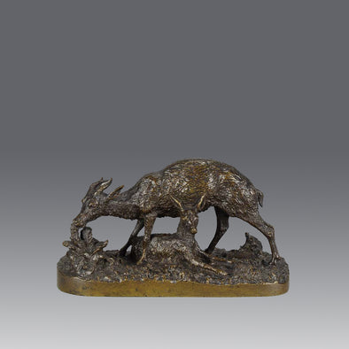 Animalier Bronze by Fratin Gazelle et Foan 