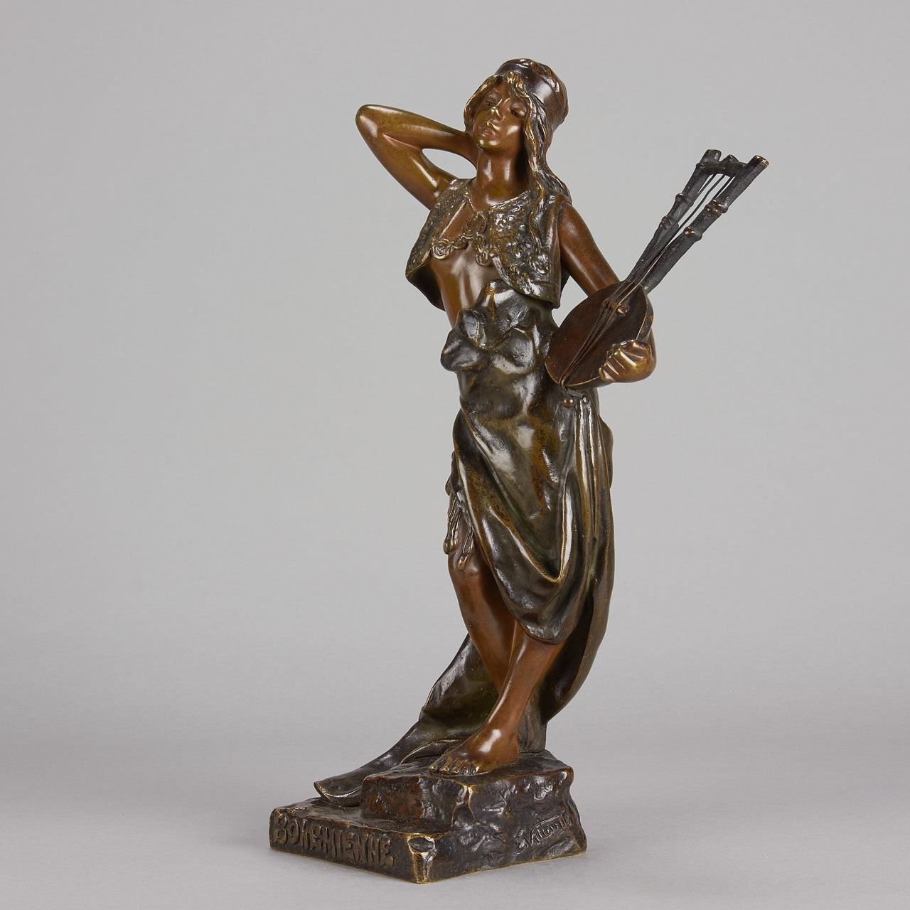 Villanis Antique Bronze Bohemienne - Villanis, Emmanuel –  Antique Bronze Statues -Hickmet Fine Arts