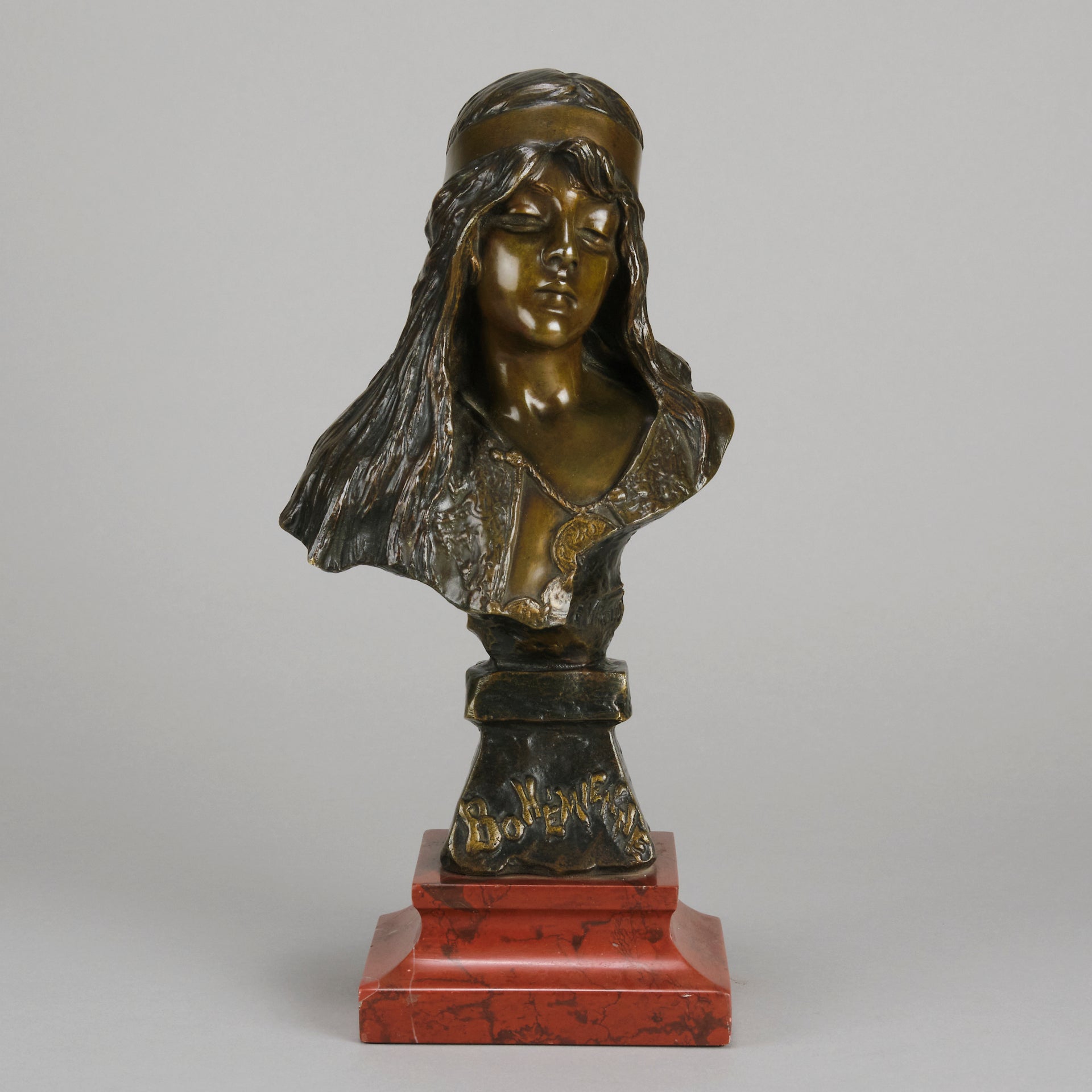 Villanis Bronze Bust Bohemienne