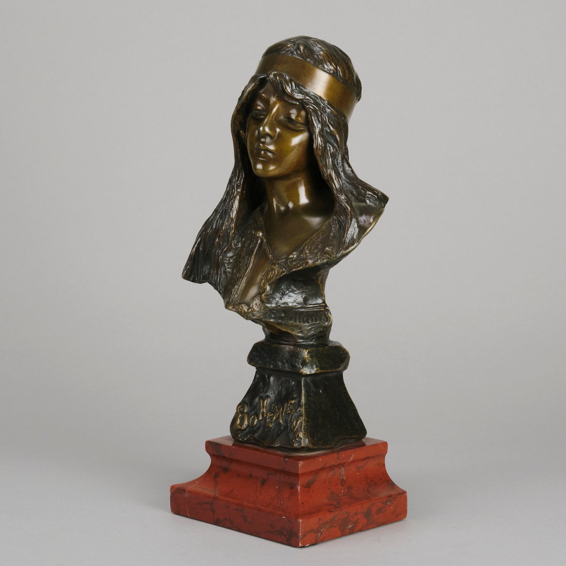 Villanis Bronze Bust Bohemienne