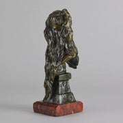 Carmella by Emmanuel Villanis a delightful Art Nouveau Bronze bust of an elegant beauty with rich brown patina and fine hand finished detail