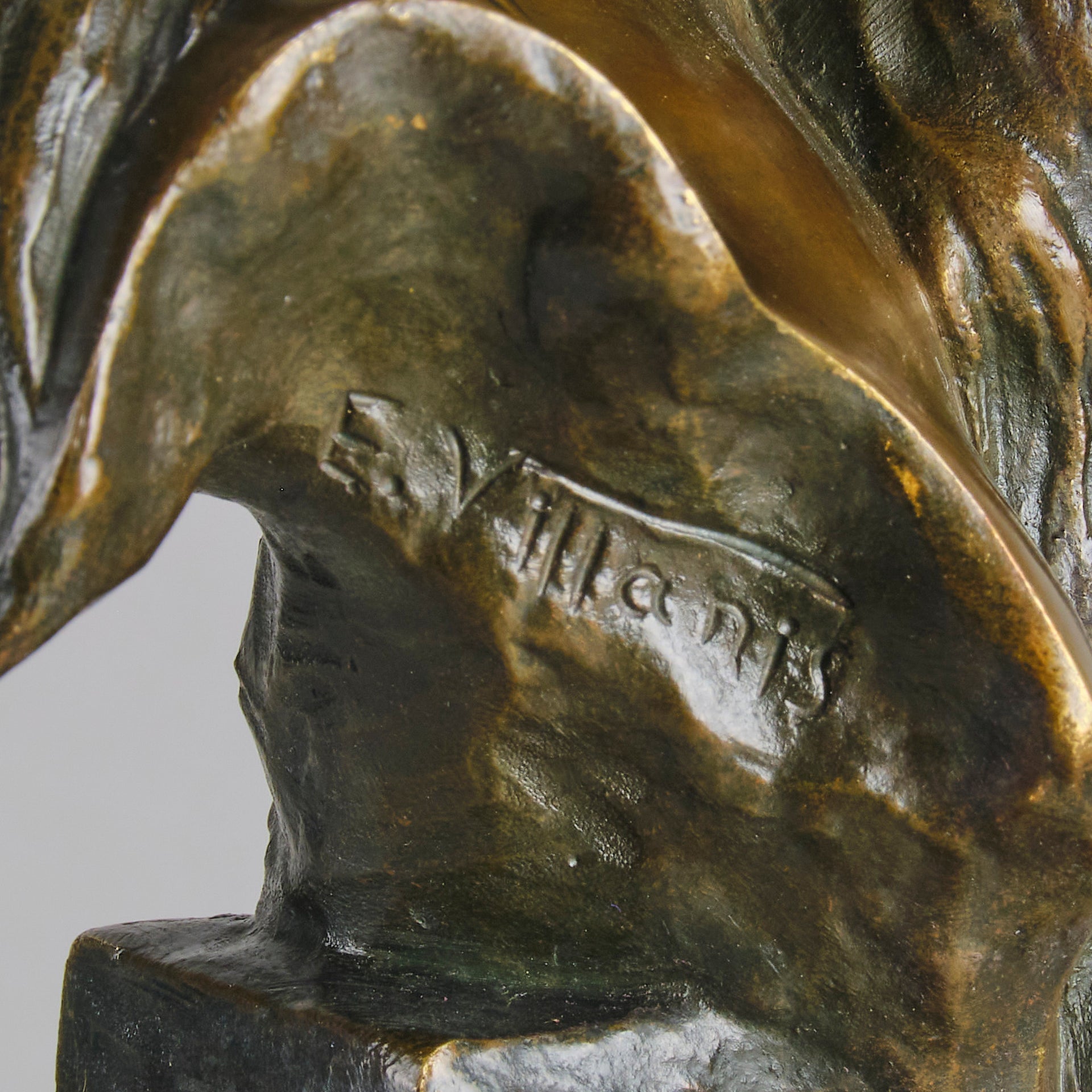 Carmella by Emmanuel Villanis a delightful Art Nouveau Bronze bust of an elegant beauty with rich brown patina and fine hand finished detail