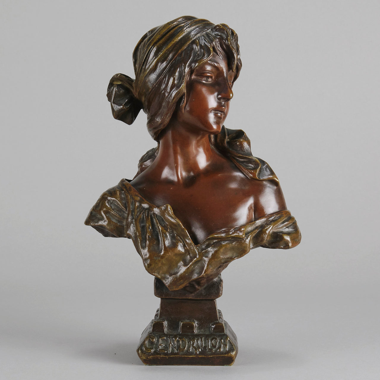 Art Nouveau Sculpture -  Emmanuel Villanis - Antique Bronze - Cendrillon Bust - Bronze statues for sale - Bronze sculptures for sale - Antique bronze statues Hickmet Fine Arts
