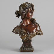 Art Nouveau Sculpture -  Emmanuel Villanis - Antique Bronze - Cendrillon Bust - Bronze statues for sale - Bronze sculptures for sale - Antique bronze statues Hickmet Fine Arts