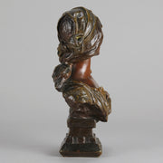 Art Nouveau Sculpture -  Emmanuel Villanis - Antique Bronze - Cendrillon Bust - Bronze statues for sale - Bronze sculptures for sale - Antique bronze statues Hickmet Fine Arts