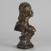 Art Nouveau Sculpture -  Emmanuel Villanis - Antique Bronze - Cendrillon Bust - Bronze statues for sale - Bronze sculptures for sale - Antique bronze statues Hickmet Fine Arts