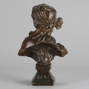 Art Nouveau Sculpture -  Emmanuel Villanis - Antique Bronze - Cendrillon Bust - Bronze statues for sale - Bronze sculptures for sale - Antique bronze statues Hickmet Fine Arts