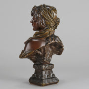 Art Nouveau Sculpture -  Emmanuel Villanis - Antique Bronze - Cendrillon Bust - Bronze statues for sale - Bronze sculptures for sale - Antique bronze statues Hickmet Fine Arts