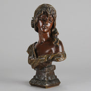 Art Nouveau Sculpture -  Emmanuel Villanis - Antique Bronze - Cendrillon Bust - Bronze statues for sale - Bronze sculptures for sale - Antique bronze statues Hickmet Fine Arts
