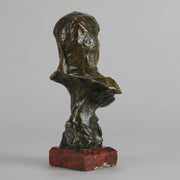 Dalila by Emmanuel Villanis a fantastic depiction of a young Deliah as a bronze bust. Covering her head with a hood