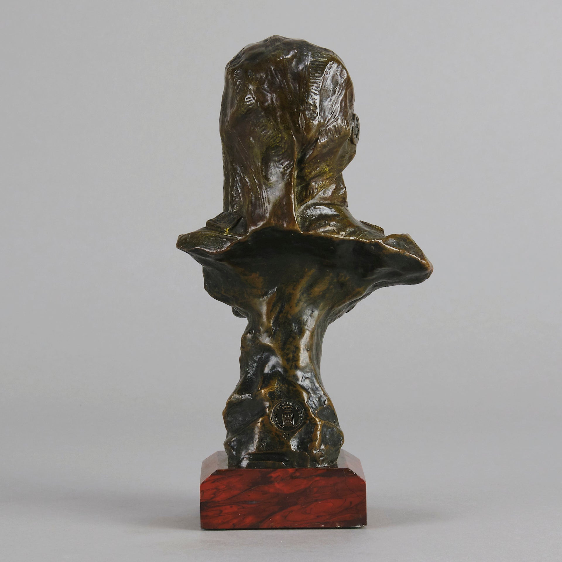 Dalila by Emmanuel Villanis a fantastic depiction of a young Deliah as a bronze bust. Covering her head with a hood