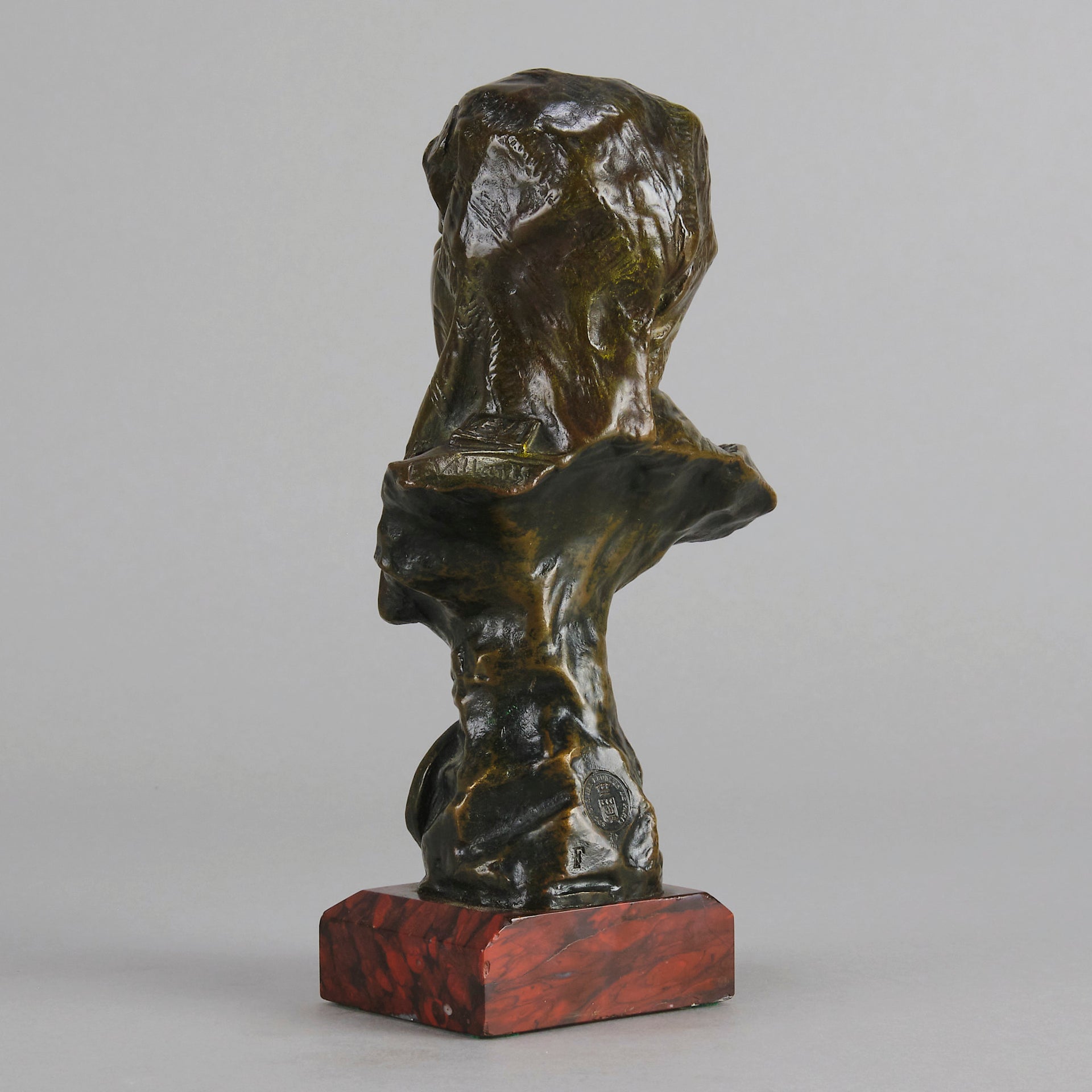 Dalila by Emmanuel Villanis a fantastic depiction of a young Deliah as a bronze bust. Covering her head with a hood