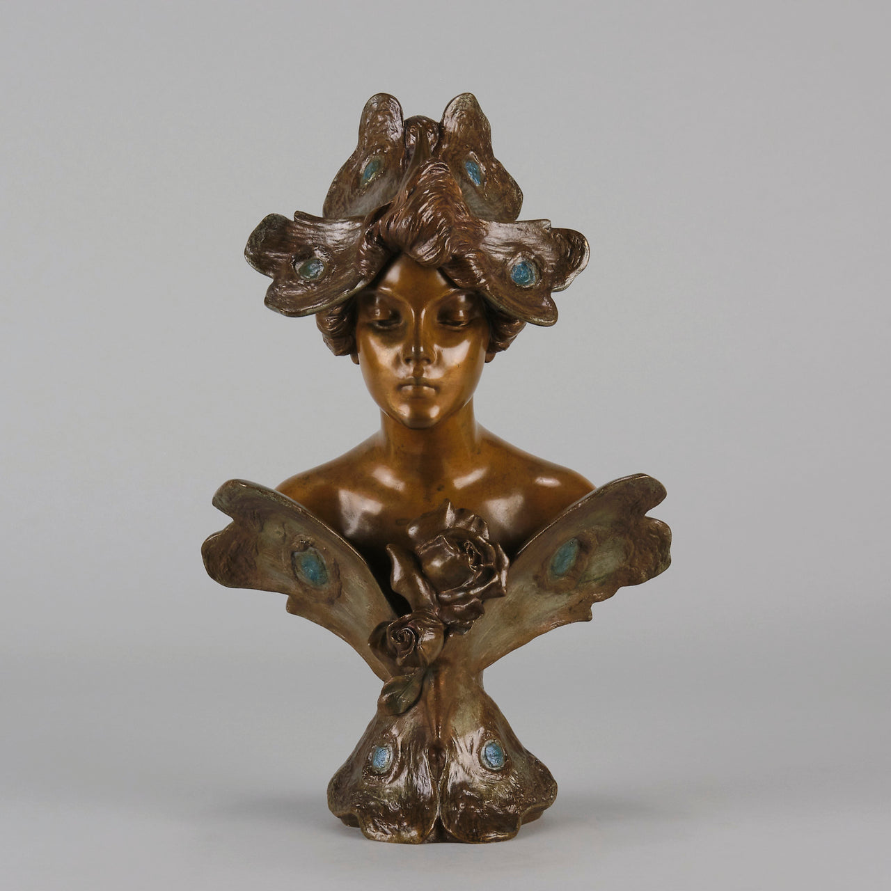 Art Nouveau Villanis Bust "Farfalla" - Hickmet Fine Arts