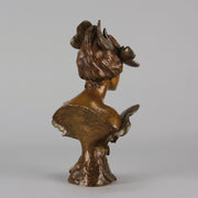 Art Nouveau Villanis Bust "Farfalla" - Hickmet Fine Arts