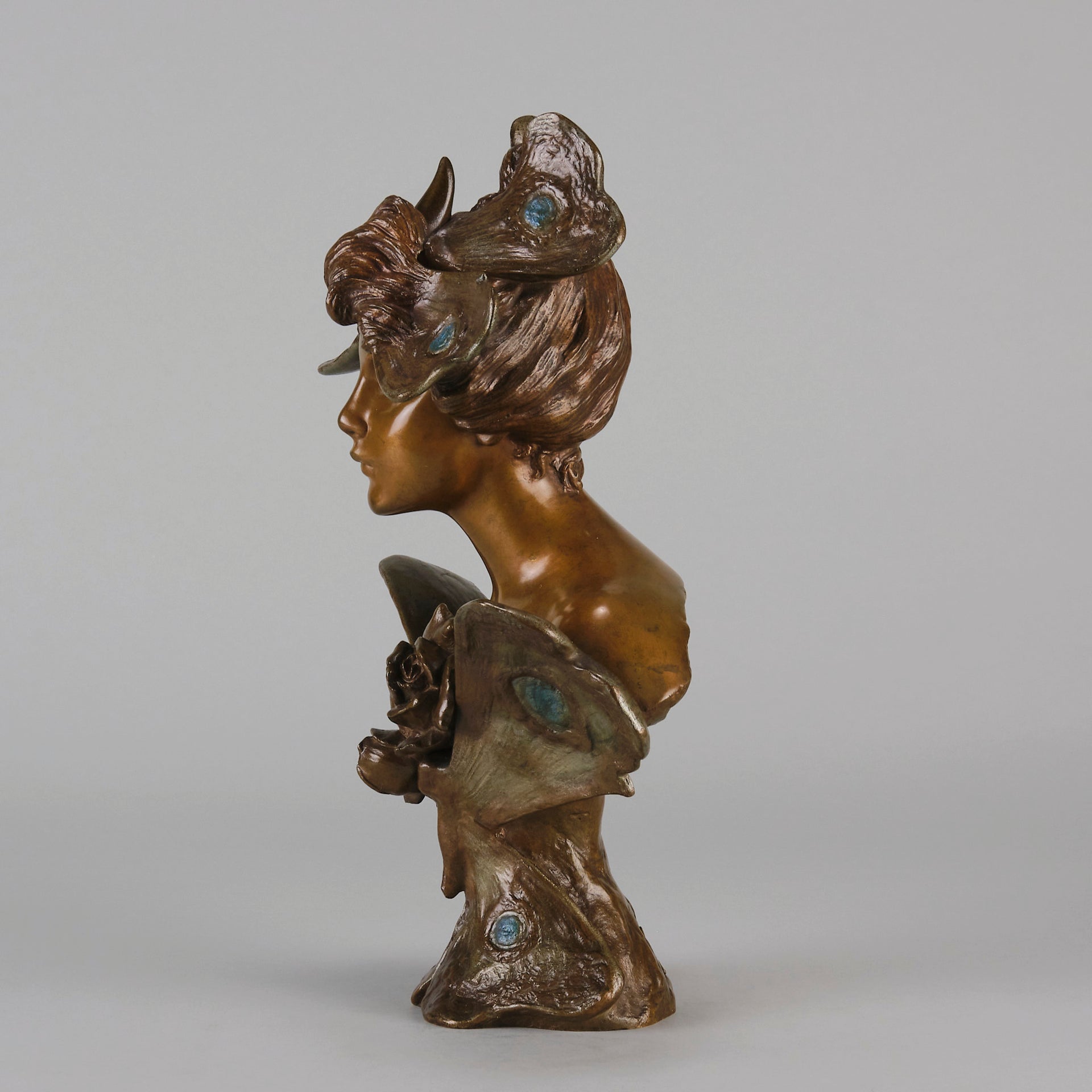 Art Nouveau Villanis Bust "Farfalla" - Hickmet Fine Arts